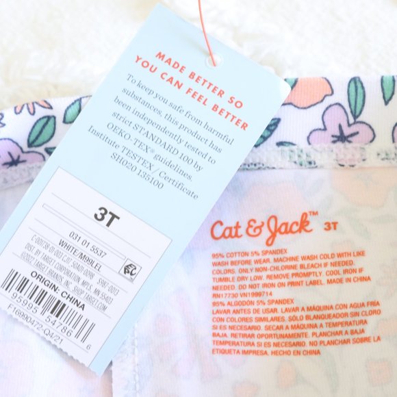 Set of 4 Spring/Summer Sparkle Waffle T-shirts, Floral Leggings & Jean Skirt NWT - Picture 7 of 16